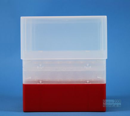 Kunststoffboxen EPPi Box, 96mm, rot, Deckel mit Hoehenanschlag fuer 147mm Gesamthoehe